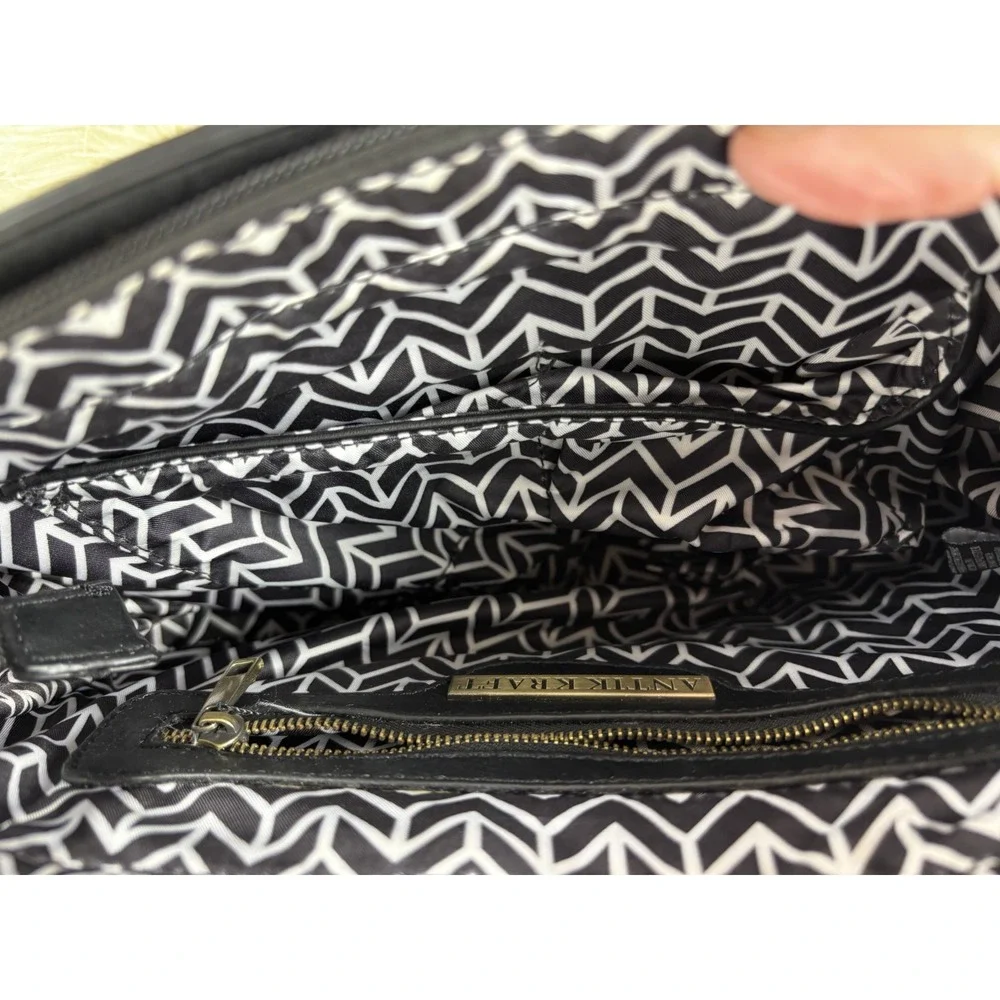 Antik Kraft Lyla Saddle Bag Black Studded‎ Vegan Leather Boho Shoulder Purse